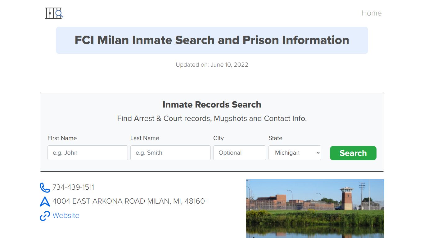 FCI Milan Inmate Search, Visitation, Phone no. & Mailing ...
